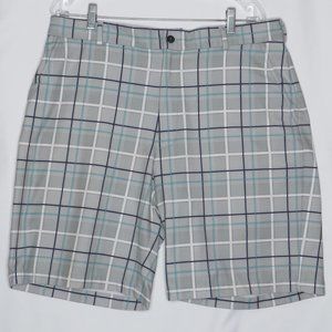 Pebble Beach* Men's 1.5" Belt Loop Multipocketed Plaid Flat Front Shorts~Size 36
